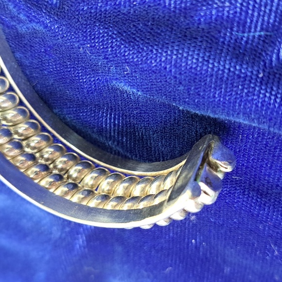 Sterling Silver Twisted Double Coil Cuff Bracelet Stamped Sterling - Picture 8 of 10